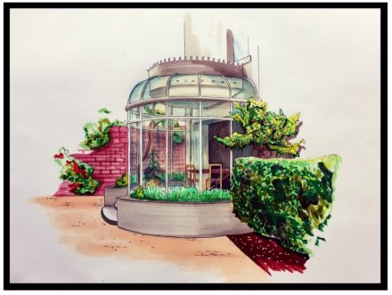 Dessin d'architecte véranda