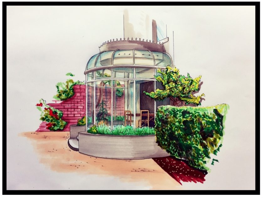 Dessin d'architecte véranda